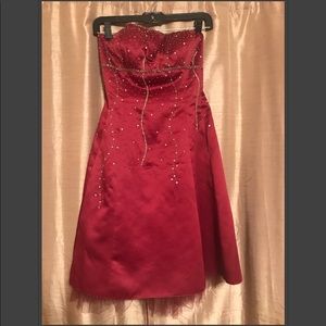 Burgundy Strapless Dress